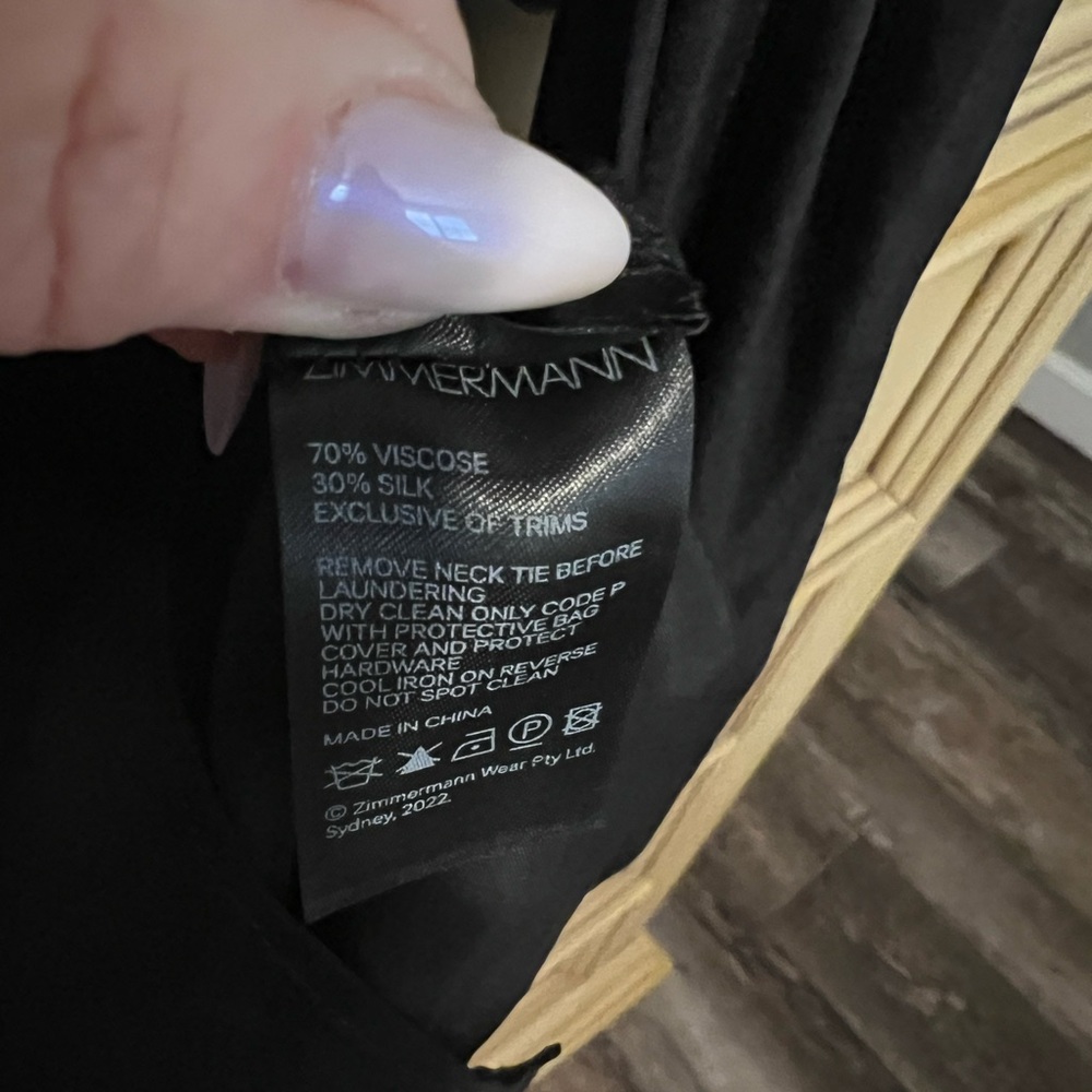 ZIMMERMANN Black and Tan Bow Printed Crepe De Chine Blouse NWT - Picture 15 of 15